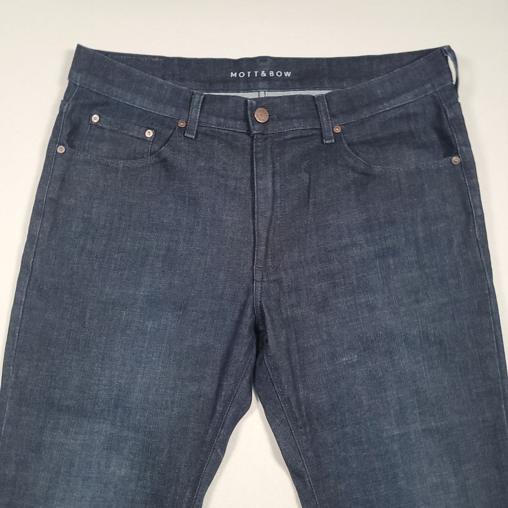 Mott & Bow Men Crosby Skinny Jeans 34x34 Dark Wash Stretch Denim - Picture 3 of 15